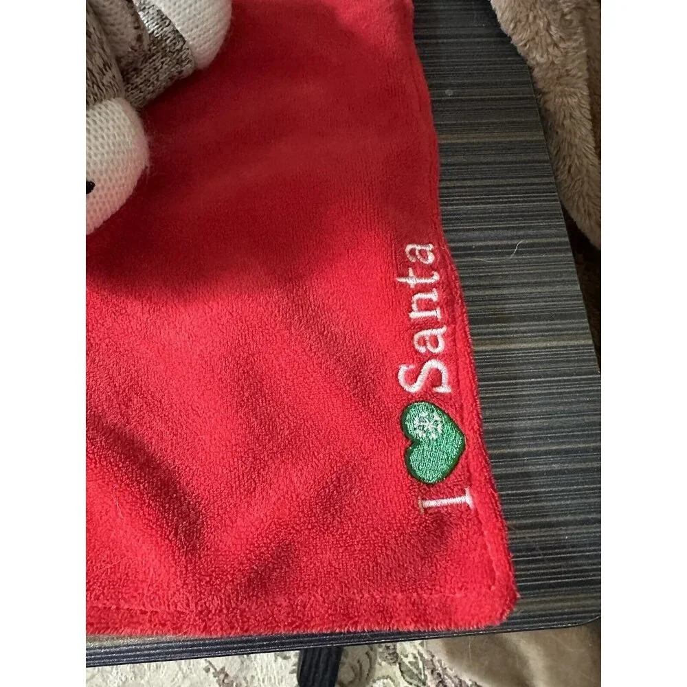 Baby‎ Starters Sock Monkey I Love Heart Santa Christmas Lovey Rattle Blanket
